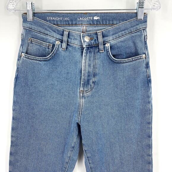 Lacoste Straight Leg Jeans Blue Women's Size 24 - Picture 3 of 9